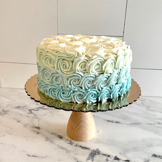 Blue Ombre Roses Cake
