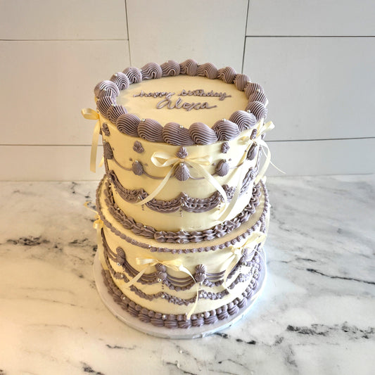 Tiered Purple Victorian Cake