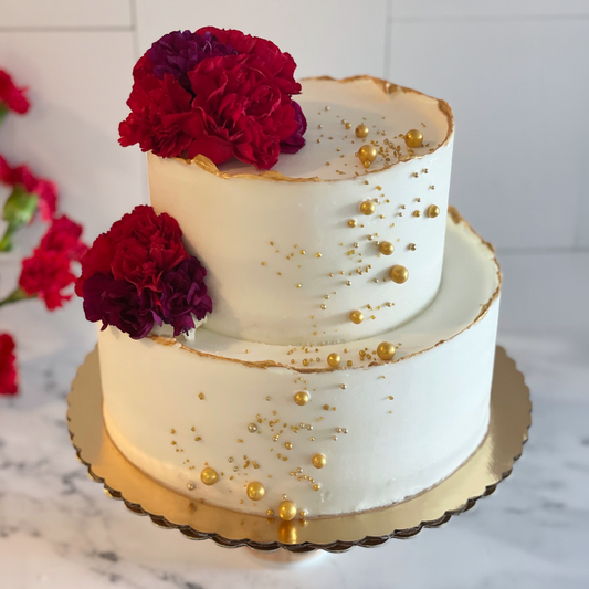 Gold Edge Tiered Cake