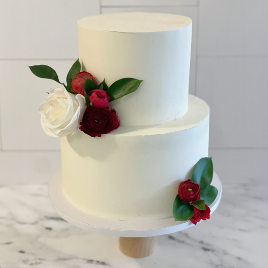 Tiered Smooth Red Cake