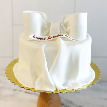 White Bow Cake