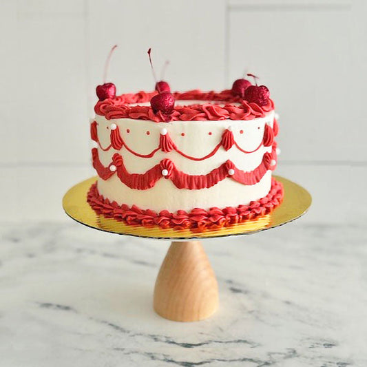 White & Raspberry Victorian Cake