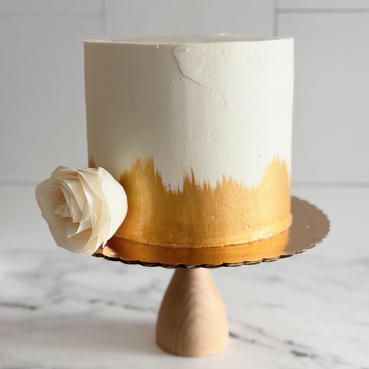 Tall Gold Brushed Cake