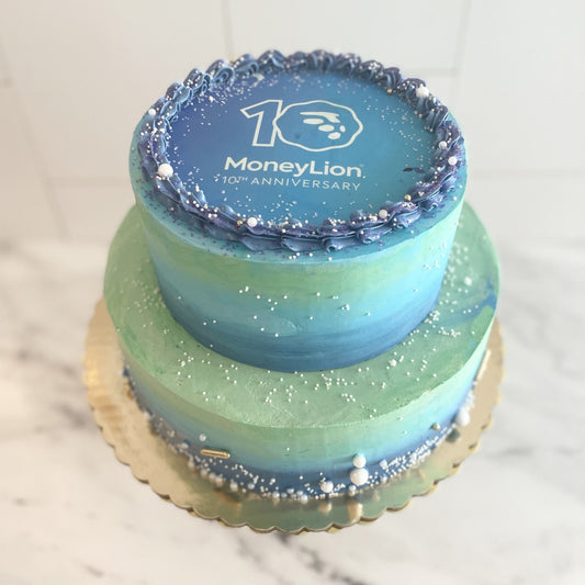 Corporate Logo Ombre Cake