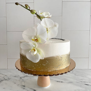 Gold & Orchids Cake