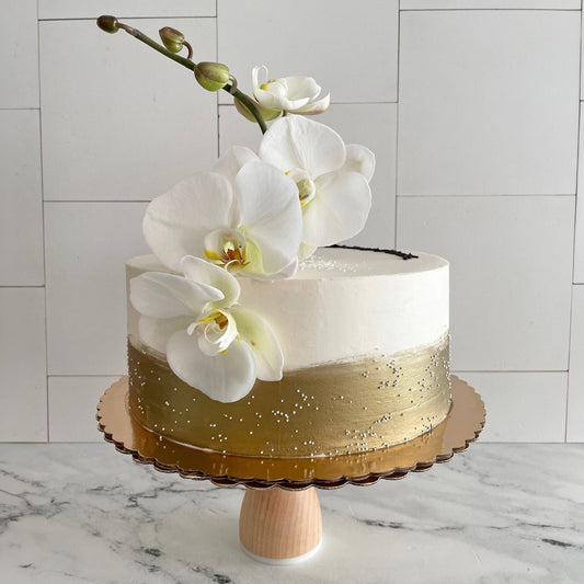 Gold & Orchids Cake