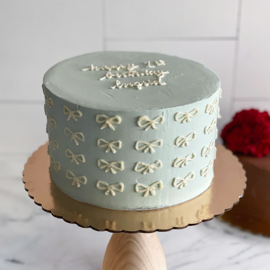 Sage Green Bows Cake