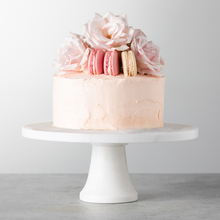 Load image into Gallery viewer, The Evercake cake with roses and macarons, NYC delivery 